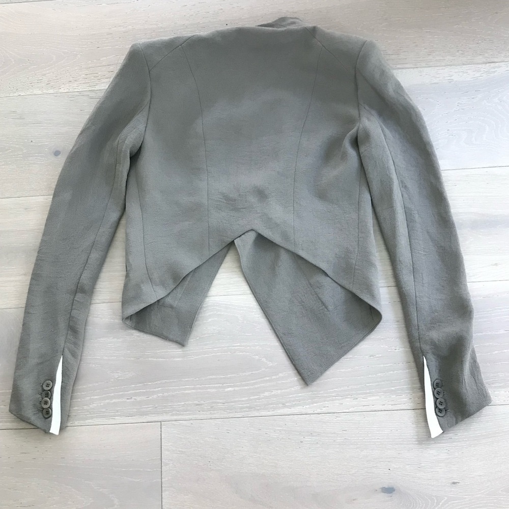 Helmut Lang Grey sugar poly lamb skin moto jacket sz 2 sold out hard to find - Picture 10 of 11
